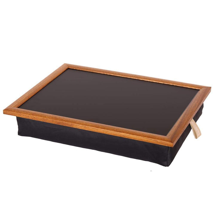 Andrew´s Knietablett Laptray mit Kissen Tablett für Laptop Stoff Uni schwarz/of schwarz/Rahmen