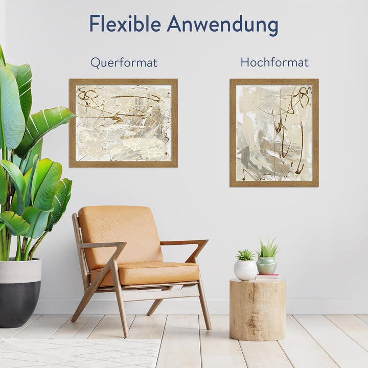 WANDStyle Bilderrahmen Strandhaus Stil 40x50cm I Farbe: Eiche-Optik I Fotorahmen I rustikaler Bilder