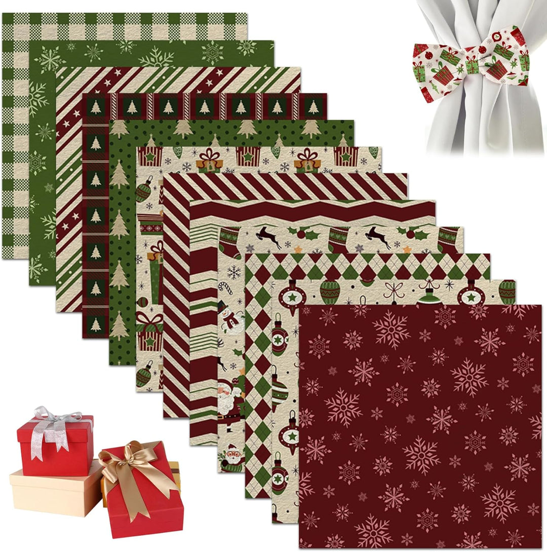 Weihnachtsstoff, 30, 5 x 30, 5 cm, Vintage-Weihnachtsthema, doppelseitiges Scrapbook-Papier für DIY-