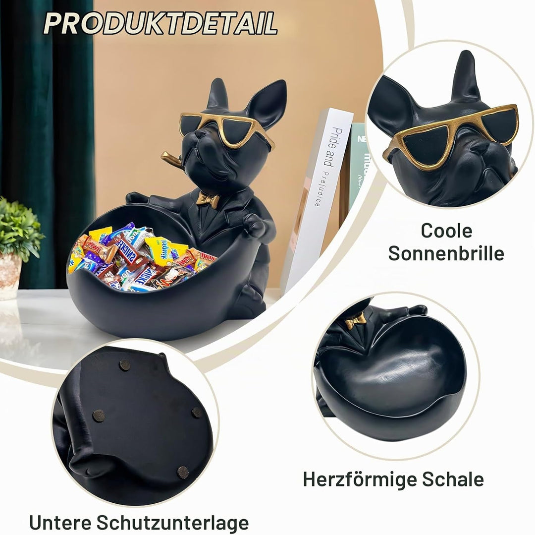 OKESYO Bulldogge Skulptur Deko, Französische Bulldogge Tablett Deko, Bulldogge Tablett Deko, Hund De