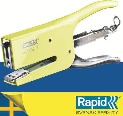 Rapid 5000494 Heftzange K1 (Metall, Heftleistung 50 Blatt, Heftklammerntyp 24) hellgelb mellow yello