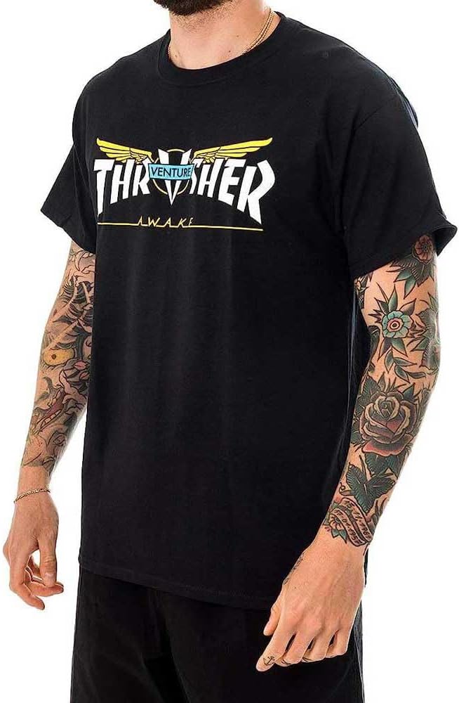 Thrasher Herren T-Shirt Venture Collab S/S, Grösse:M, Farben:Black