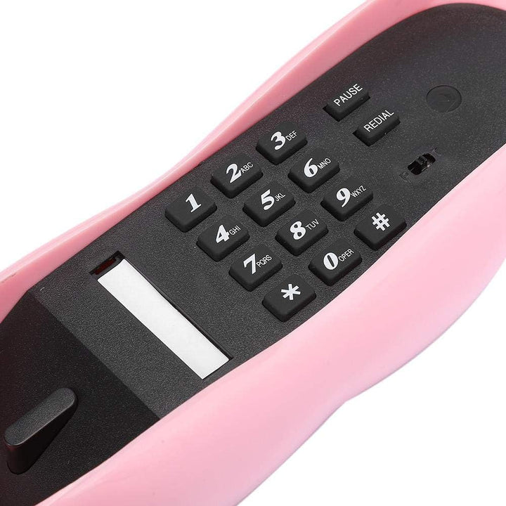 Annadue Europäisches Festnetztelefon mit rosa Lippen, Retro-Neuheit, schnurgebundenes Telefon, mit T