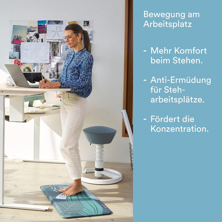 aeris Muvmat Anti Ermüdungsmatte für Stehtische – Ergonomische 2-Zonen Schreibtisch Stehmatte für ge