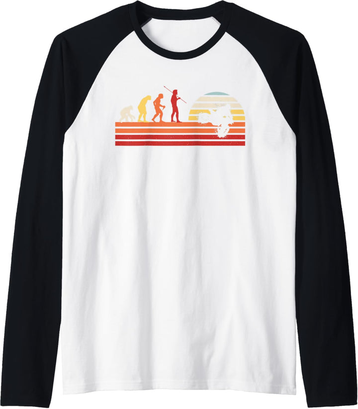 Retro Motocross Biker Dirt Bike - Vintage Supercross Raglan