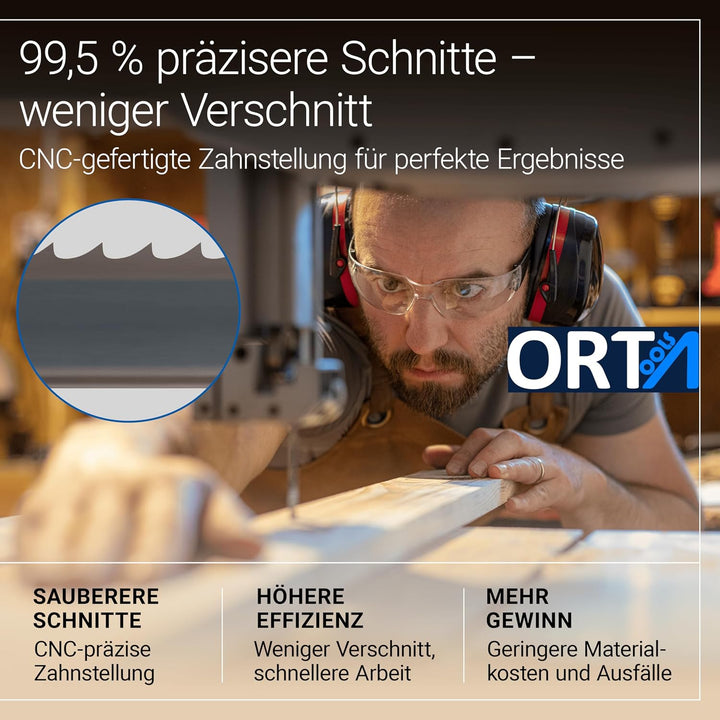 Orta Flexback Carbonstahl Bandsägeblatt | kompatibel mit gängigen Bandsägen | Weichholz, Hartholz, K