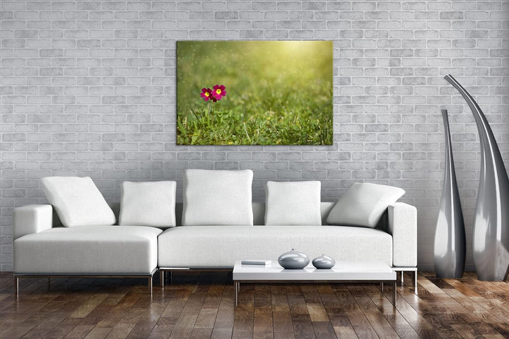 deyoli zierliche Blumen Format: 120x80 cm als Leinwandbild, Motiv fertig gerahmt auf Echtholzrahmen,