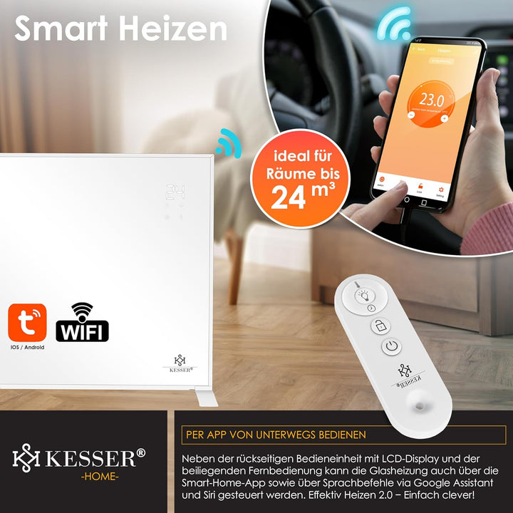 KESSER® Infrarotheizung Energiesparend Infrarot Standgerät &amp; Wandmontage Elektroheizung 350W mit Fer