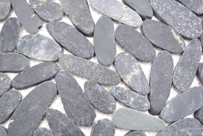 Mosaik Kiesel geschnitten grau schwarz Flusskiesel Steinkiesel Steinteppisch Flussstein Kieselmosaik