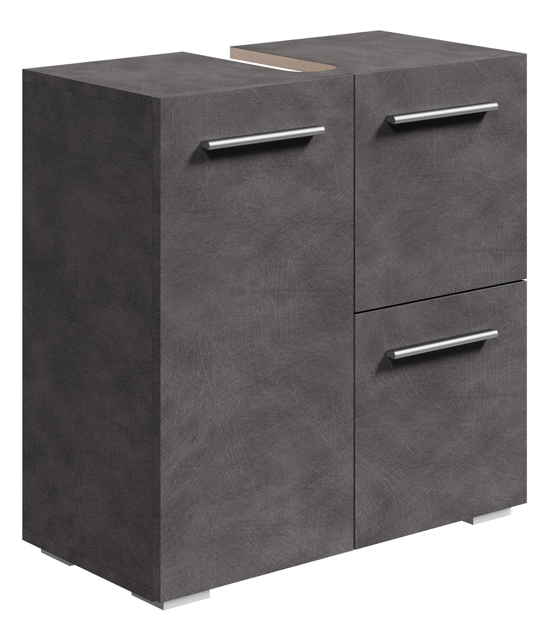 Badplaats Waschbeckenunterschrank Mars 60 x 30 cm Dunkel Grau - Stehender Badezimmerschrank mit 2 Tü