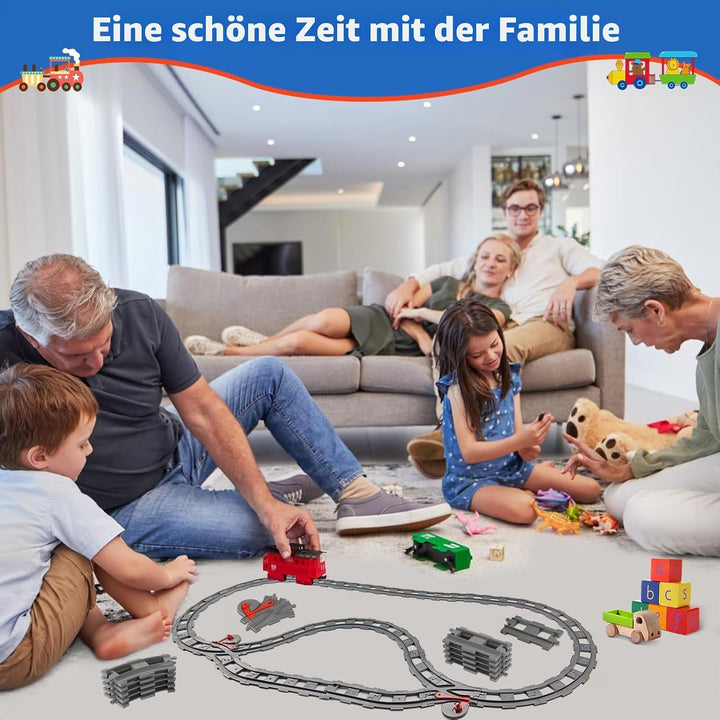 Bausteine Zug Schienen Set, 32PCS Spielzeug Eisenbahnschienen, City Schienen Eisenbahn Set, Bestehen