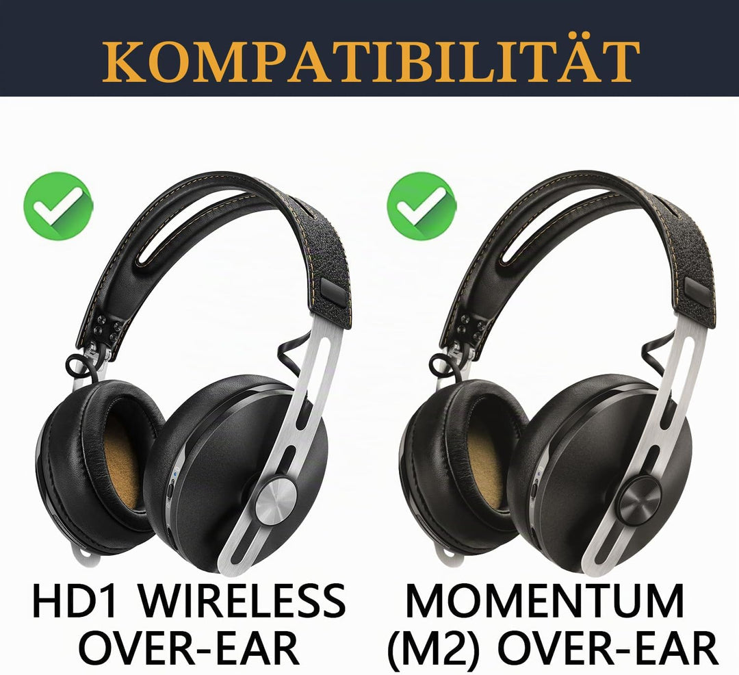 SOULWIT Lammfell Ersatzpolster Ersatz Ohrpolster für Sennheiser Momentum 2.0 (M2)/HD1 Wireless Over/
