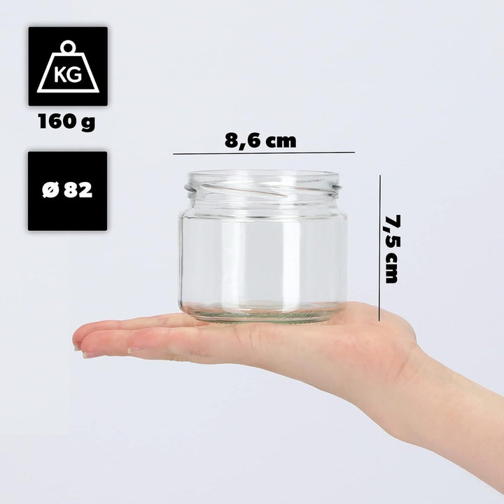 KADAX 10er Set Marmeladengläser 330ml TO82, Einmachgläser Vorratsgläser Mason Jar mit Schraubdeckel,