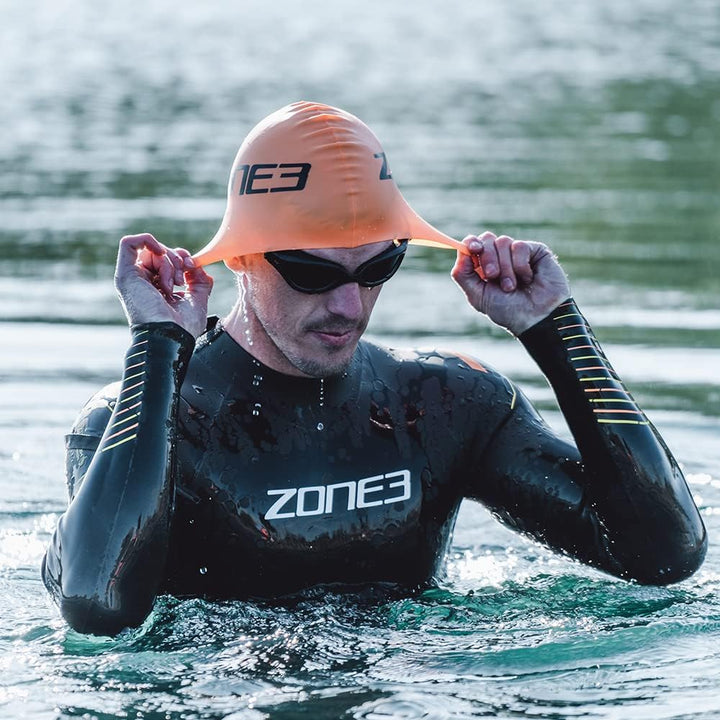 Zone3 Herren Thermal Aspect Neoprenanzug Brustschwimmen - Schwarz Orange Gelb - Thermal Warm Heat La