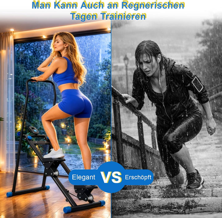 Klappbarer Fitness Stepper für Zuhause, Vertical Climber &amp; Stair Stepper Trainingsgerät, leiser Card