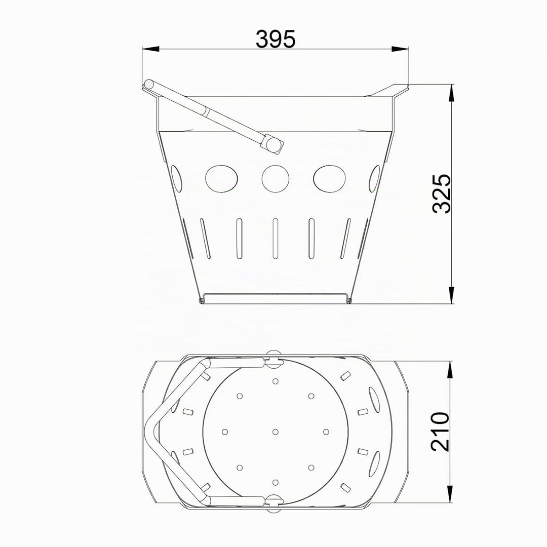Schlammeimer DIN4052-D1 Kurz eckige Form aus verzinktem Stahlblech