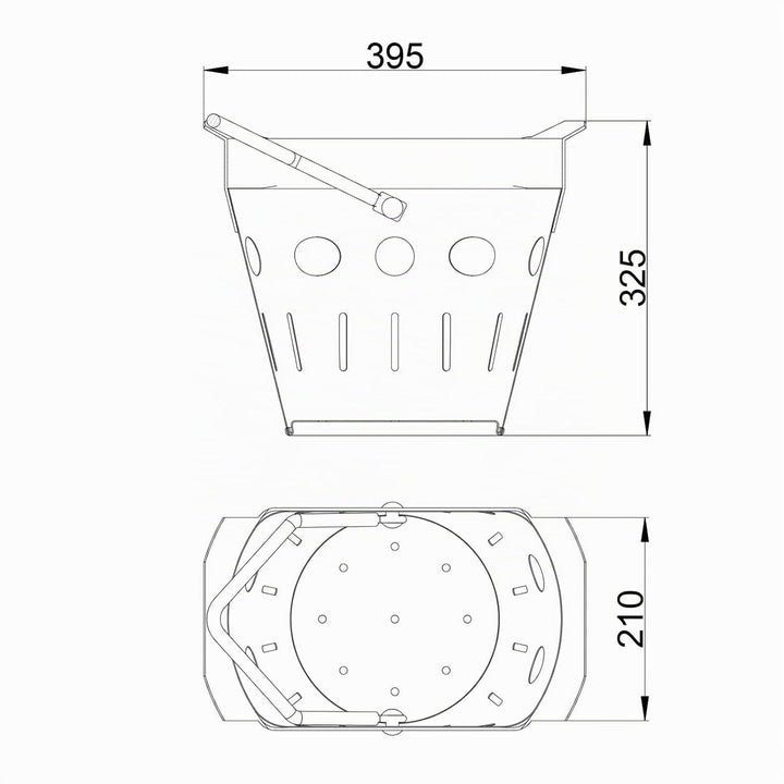 Schlammeimer DIN4052-D1 Kurz eckige Form aus verzinktem Stahlblech
