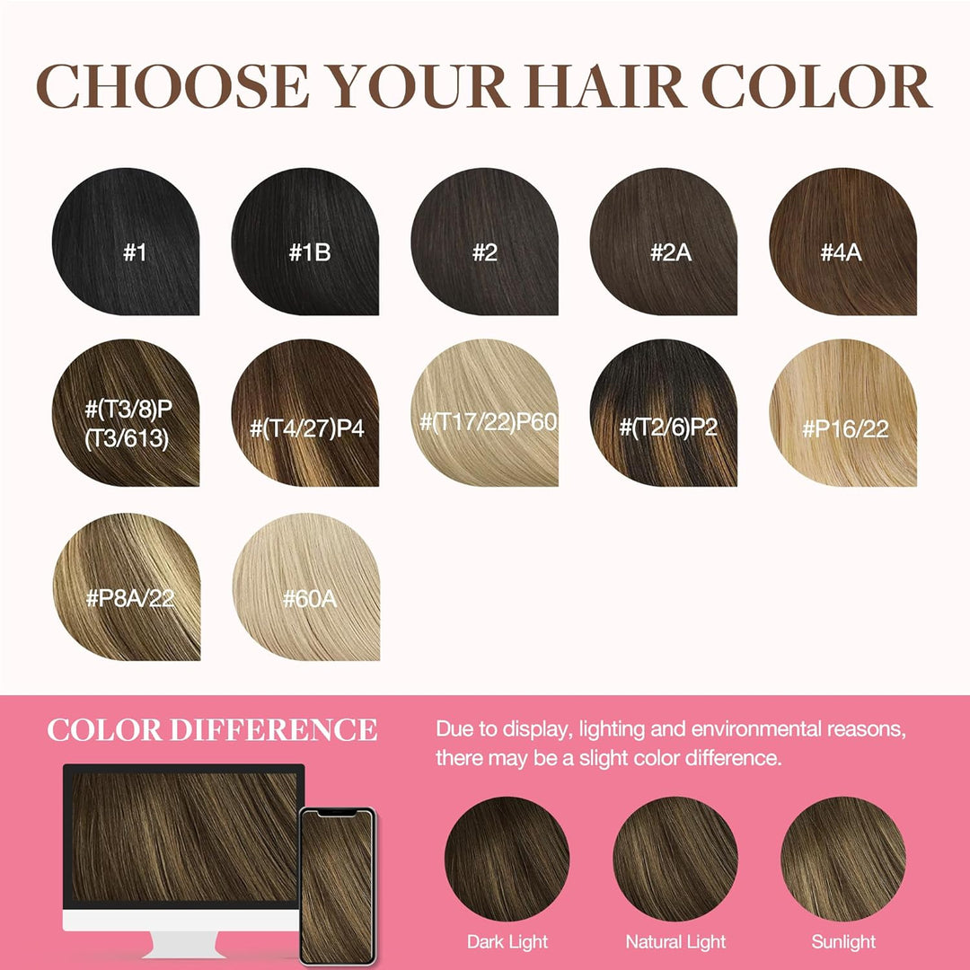 GOO GOO Clip in Extensions Echthaar, Echthaar Extensions Clip, 40cm 150g 9pcs, Extensions Echthaar,