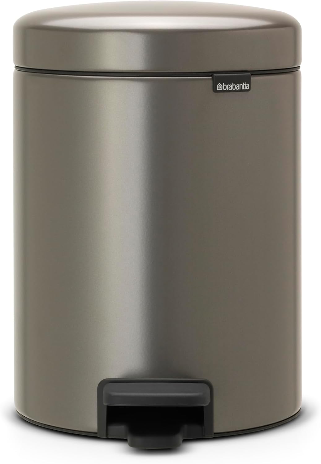 Brabantia Treteimer mit Inneneimer, 5L, aus Kunststoff, stahl, Platinum 5 Liter Platinum, 5 Liter Pl