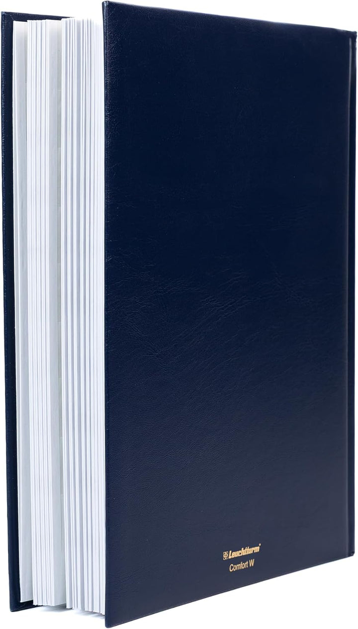 Leuchtturm 336541 Briefmarken-Sammelalbum Comfort - DIN A4, 64 Seiten, Pergaminstreifen, wattierter
