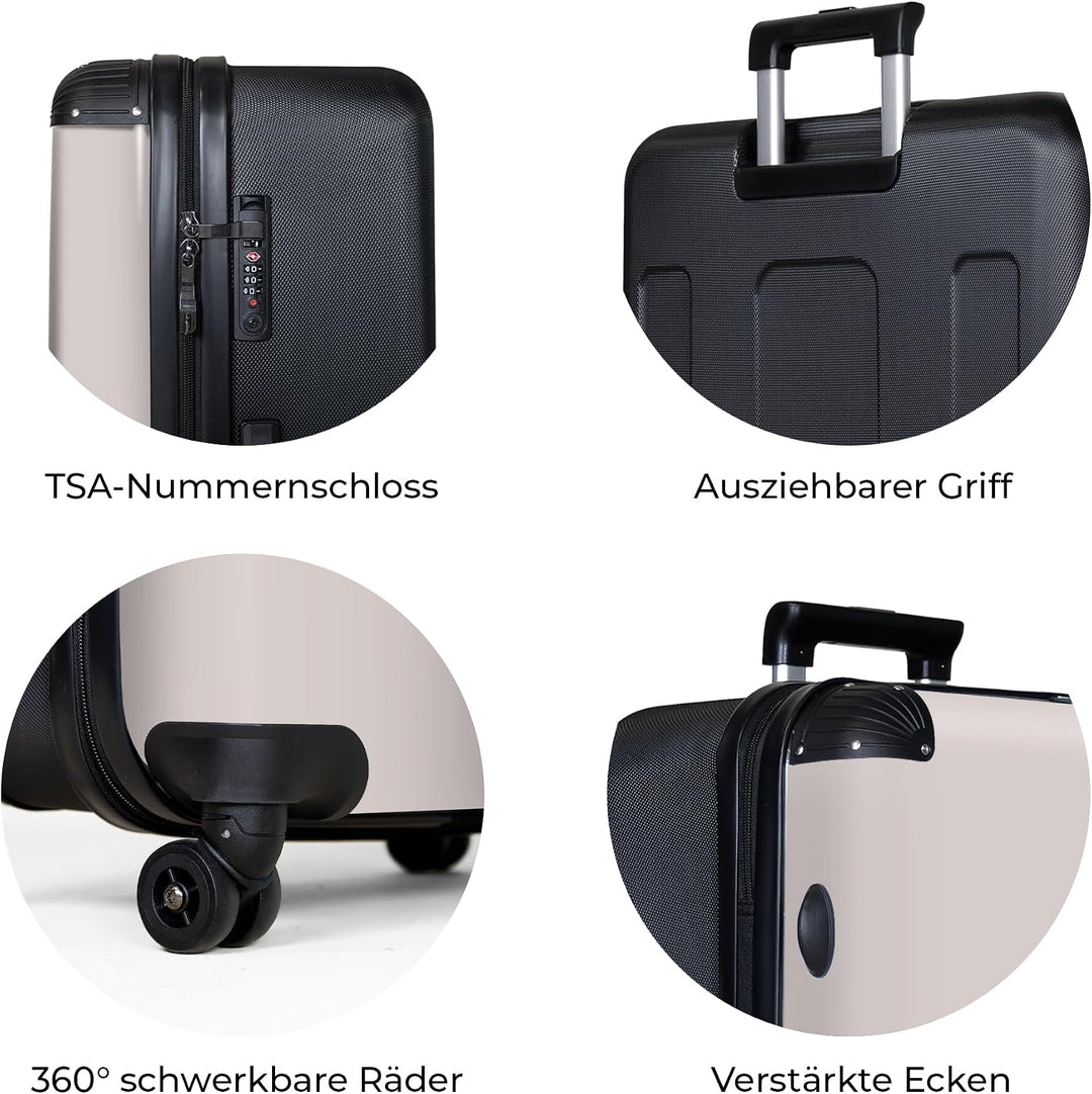 NoBoringSuitcases.com® Koffer XL Gross 77x51.5x28 cm Reisekoffer mit 4 Rollen Leicht Trolley Hartsch