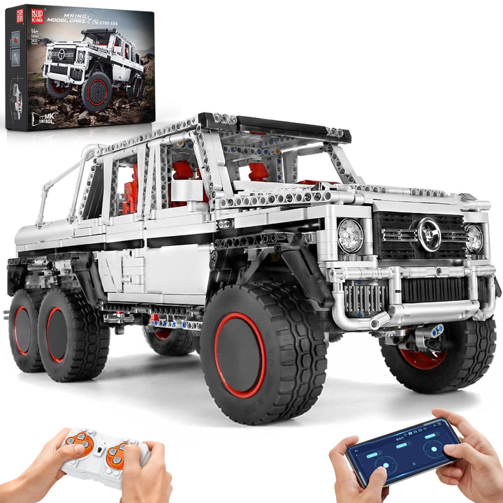 Mould King 13061 Technik Offroad G700 Pickup-Bausätze, 6×6 Spielzeugauto, Detailreicher Modellbausat
