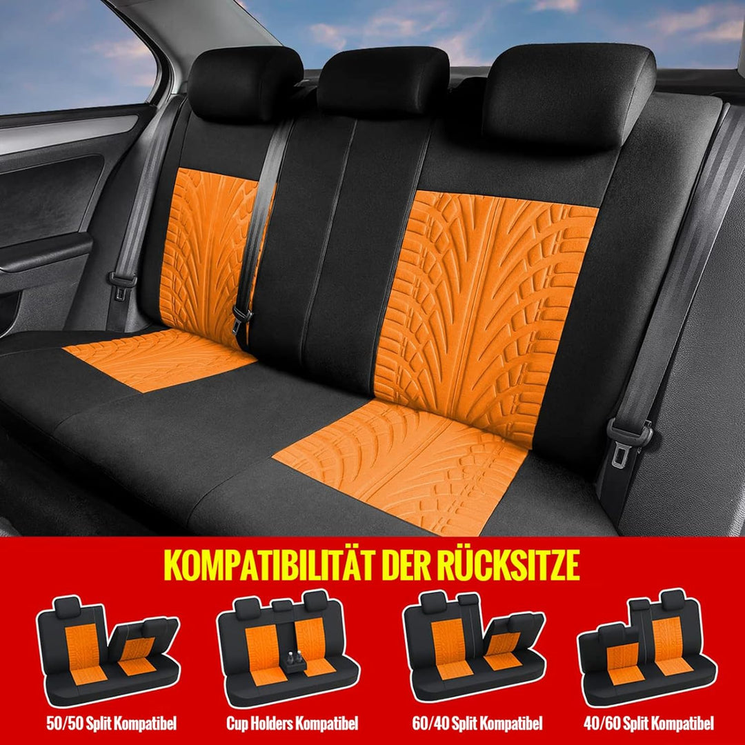 AUTOYOUTH Autositzbezüge Universal Fit Komplettset Autositzschoner Reifenschienen Autositzzubehör 9