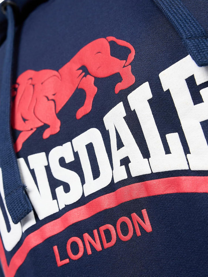 Lonsdale London Thurning Männer Kapuzenpullover Bordeaux Basics, Casual Wear, Streetwear S Navy/Red/