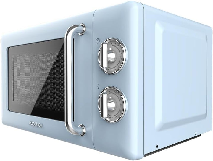 Cecotec Mikrowelle mit Grill Proclean 3110 Retro Blue Mechanische, 700 W in 6 Stufen, Timer bis zu 3