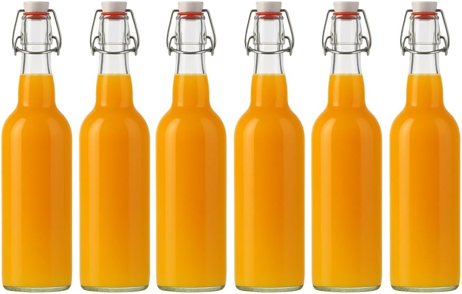 hocz 10er Set Bügelflaschen Bügelflasche Glasflaschen 750ml mit Bügelverschluss zum Selbstbefüllen G