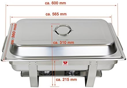 Beeketal 2er Chafing Dish Set 'BCD-2' Profi Gastro Speisewärmer Set aus Edelstahl - Lieferumfang: 2x