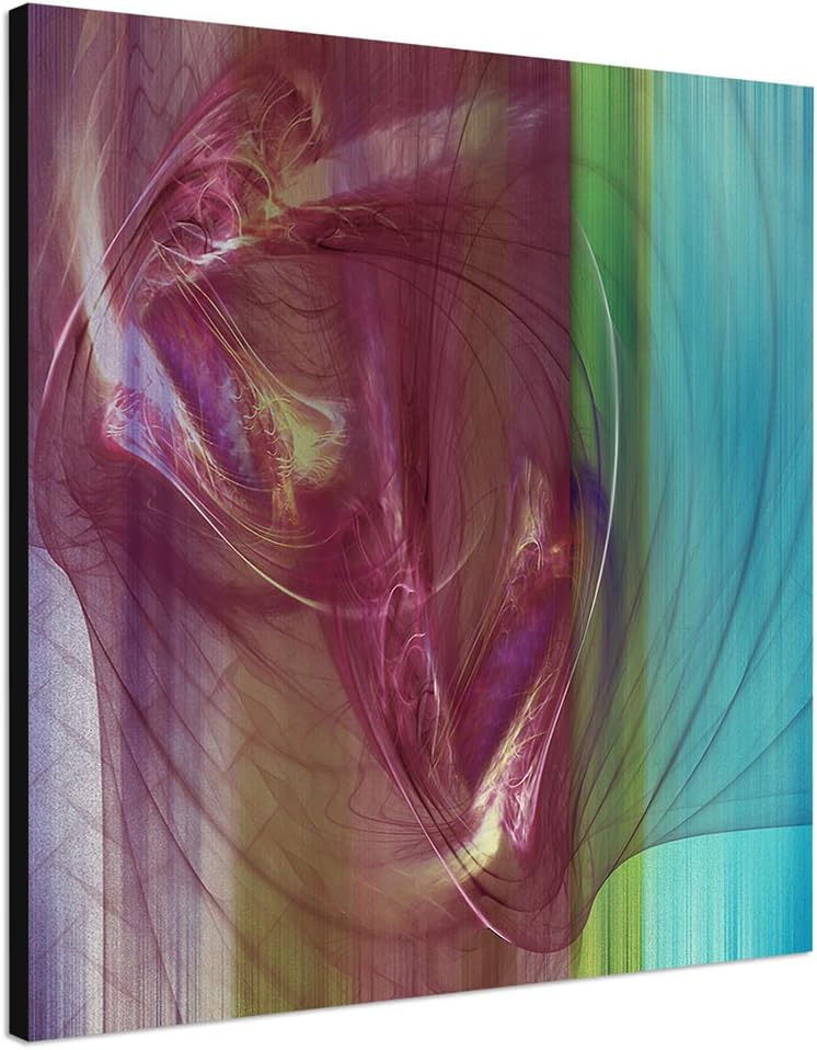Paul Sinus Art Sinnliches Spektakel - Abstrakt316_60x60cm Bild auf Leinwand türkis grün weinrot Abst
