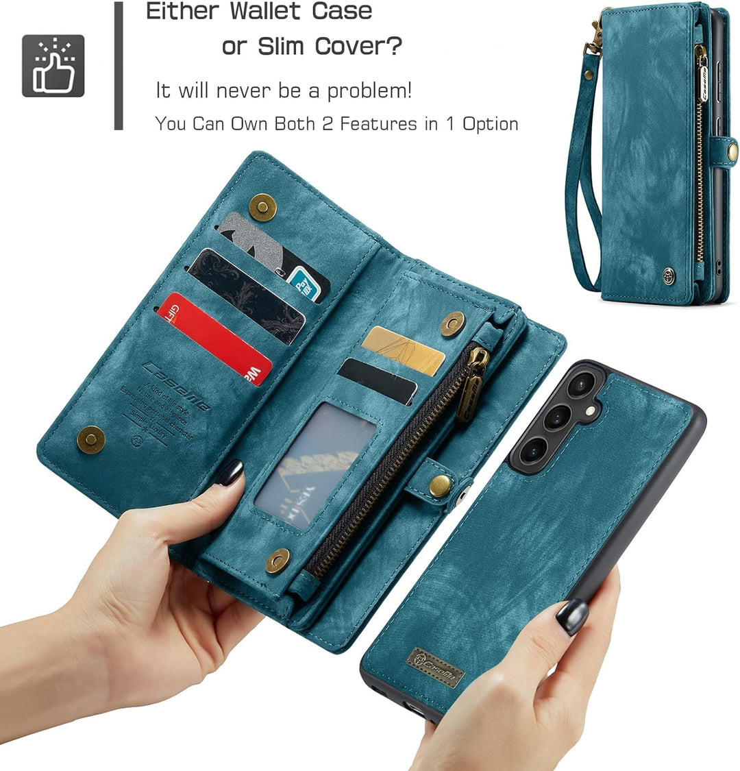 UFinetech für Samsung S23 FE Hülle, Stossfest Kartenfach Magnetisch Abnehmbare Tasche für Samsung Ga