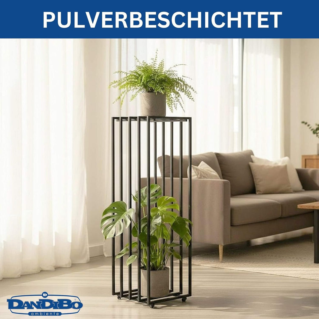 DanDiBo Blumenständer Metall Schwarz Eckig 96609 Pflanzenständer Beistelltisch Modern Design Innen O