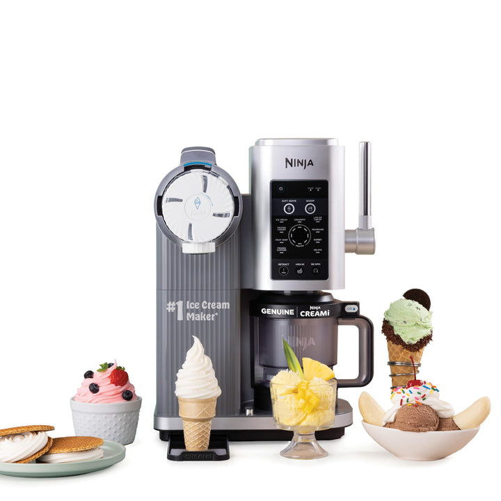 Ninja CREAMi Swirl Eis- und Soft-Serviermaschine, Sorbet, Milchshake, gefrorener Joghurt, kalorienar