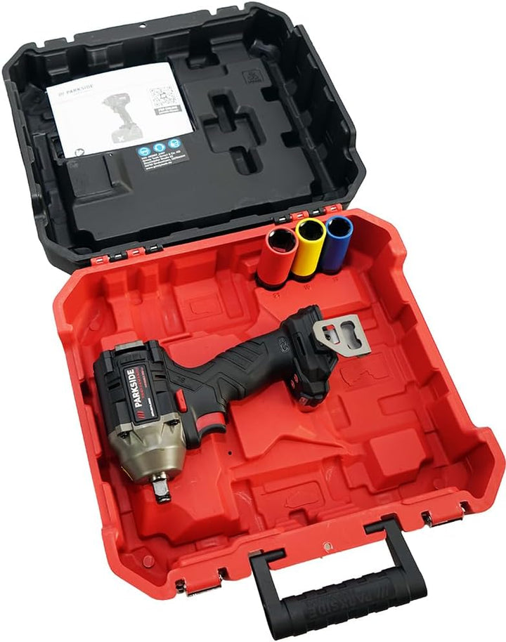 HEADNMORE® Bundle - PARKSIDE PERFORMANCE® 20V Akku ½ Schlagschrauber 600Nm 1,26kg PPDSSA 20 +Schlüss