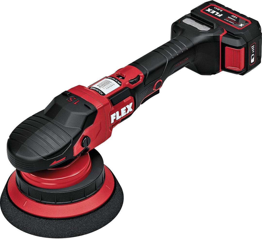 Flex Akku-Exzenterpolierer mit Freilauf 18 V XCE 8 150 18-EC Set (mit Gasgebeschalter, einfache Dreh