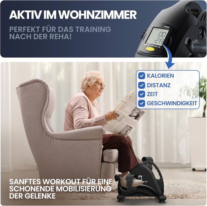HELDENWERK Pedaltrainer Basic Set - TÜV/GS geprüft inkl. Befestigungsgurt & Anti-Rutschmatte - Arm-