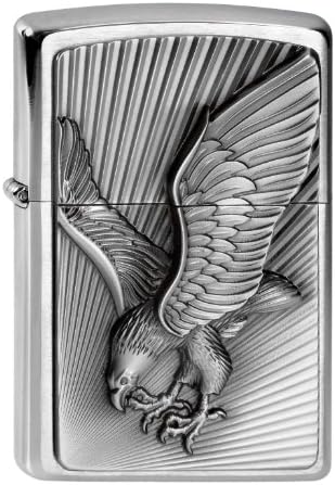 Zippo Feuerzeug 2003979 Eagle Benzinfeuerzeug, Messing Eagle Rays, Eagle Rays