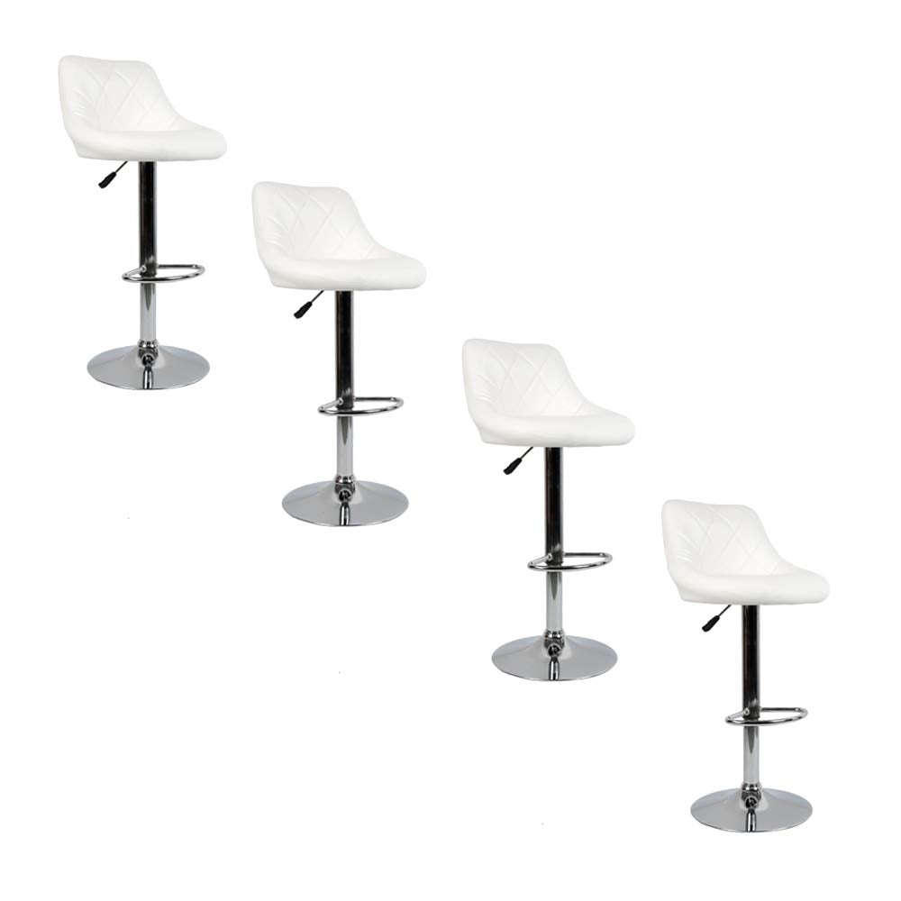 OHMG Barhocker, 4 Stück, Küchenstühle, Barhocker aus PU-Leder, mit Rückenlehne und Fussstütze, höhen