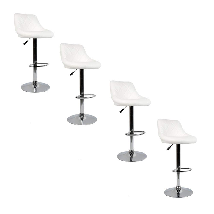 OHMG Barhocker, 4 Stück, Küchenstühle, Barhocker aus PU-Leder, mit Rückenlehne und Fussstütze, höhen