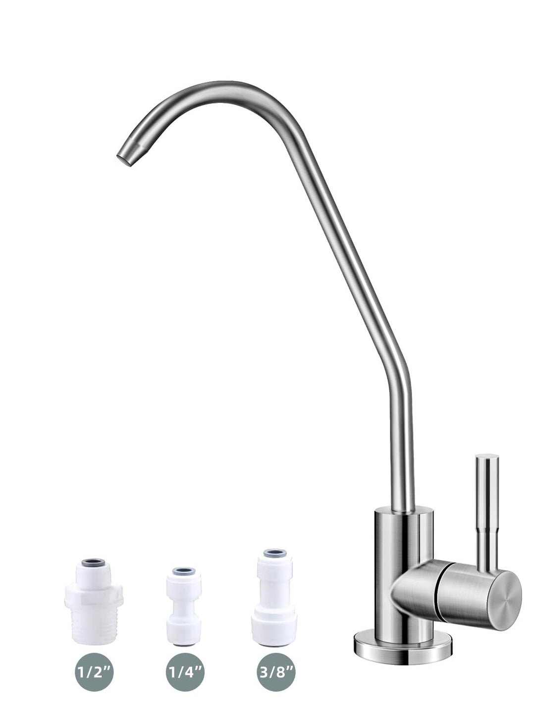 Trinkwasserhahn, bleifrei, Umkehrosmosehahn, Wasserfilterhahn für Küchenspüle, gebürstetes Nickel, S