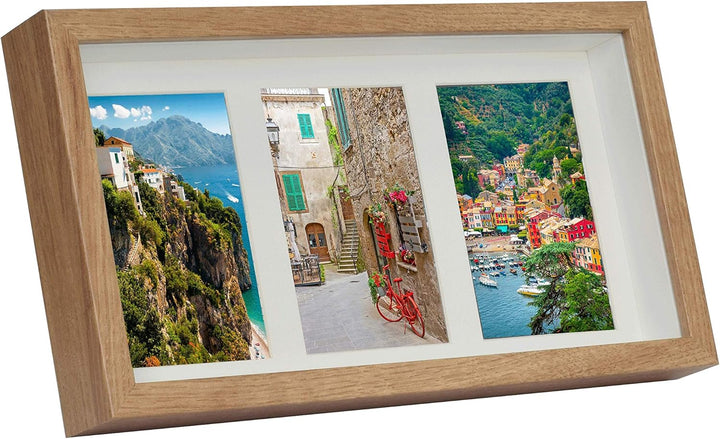 BD ART 18x35 cm 3D Box, Mehrfach Bilderrahmen, Bildergalerie, Fotogalerie mit Passepartout und 3 Fot