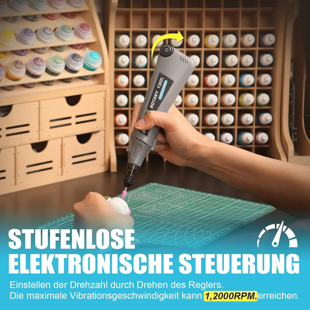 Rotationswerkzeug-Kit mit variabler Geschwindigkeit und 2.0-Universalfutter von 1/50'' bis 1/8'', ka