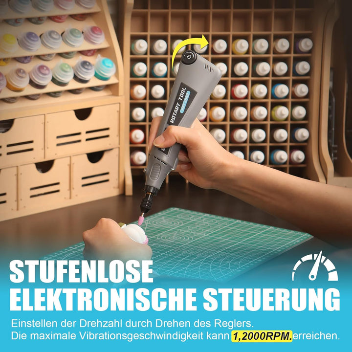Rotationswerkzeug-Kit mit variabler Geschwindigkeit und 2.0-Universalfutter von 1/50'' bis 1/8'', ka