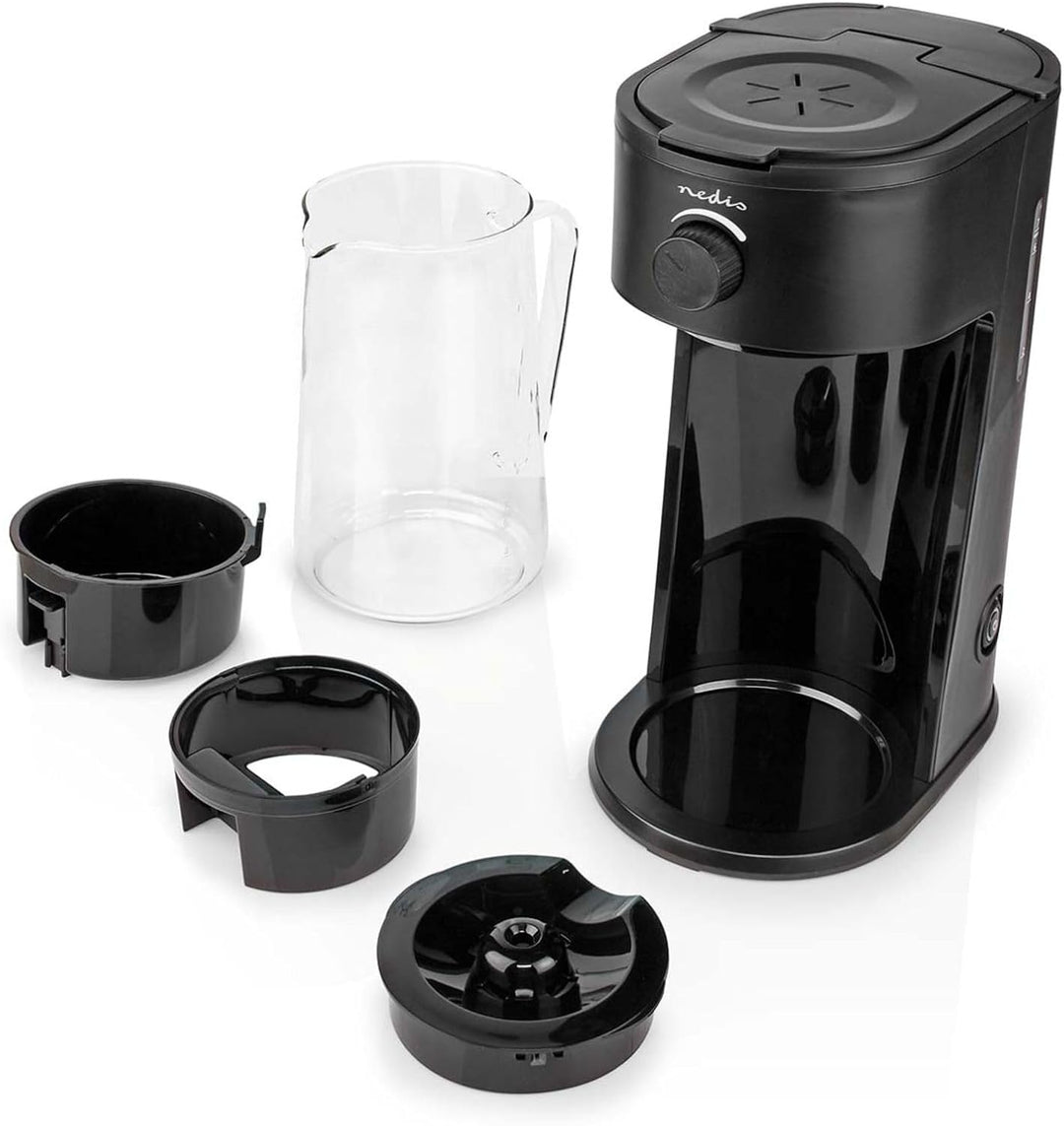 Nedis KAICM200FBK Eiskaffee- und Eistee-Zubereiter – 2,5l Fassungsvermögen – Für bis zu 6 Tassen – M