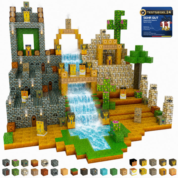 Spiele Kontor Magnetische Bausteine Ägypten - 80 Stück Magnetbausteine | Kinderspielzeug für Jungen
