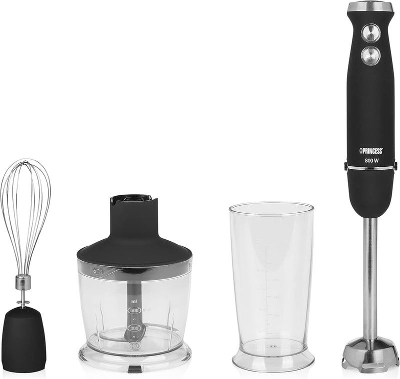 Princess Stabmixer-Set – Geschwindigkeitsregelung, 800 Watt, 3-teilig, 221220, 800 W