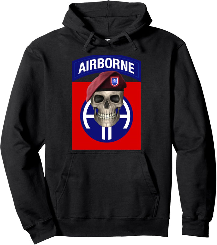 82nd Airborne – Ft Bragg, NC Skull Design Pullover Hoodie