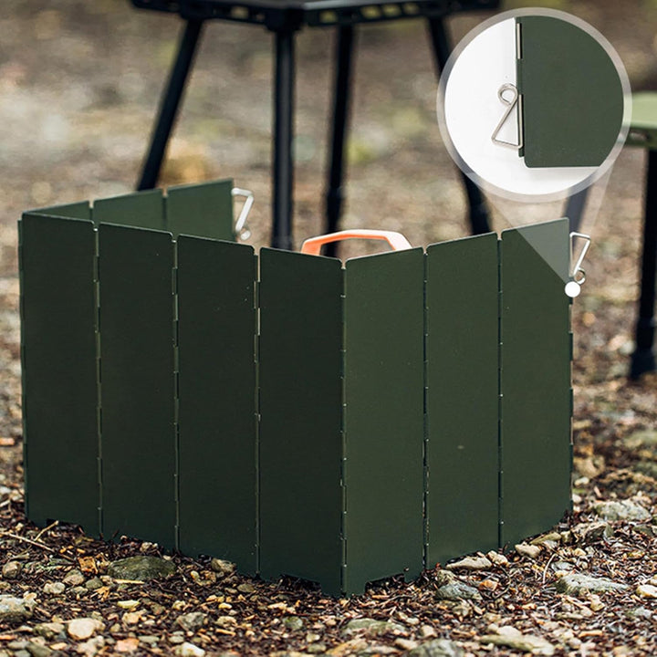 Windschutz für Campingkocher – Faltbarer 10-Panel-Metallofen Windblocker | Leichtes Grillzubehör mit